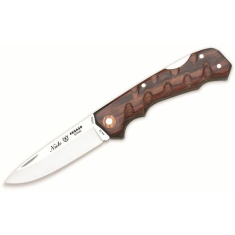 Pegaso coltello 602 Miguel Nieto di 19 cms mango con lama in acciaio di 8 cms e mango di legno naturale di palo violeta.