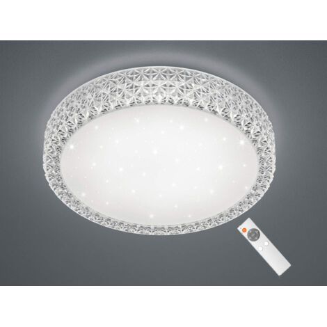Pegasus Multifunktions-LED-Deckenleuchte Weißer Kristalleffekt Ø60 cm Trio Lighting