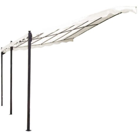 PEGASUS - pergola onda da giardino addossata in acciaio 3 x 4 m