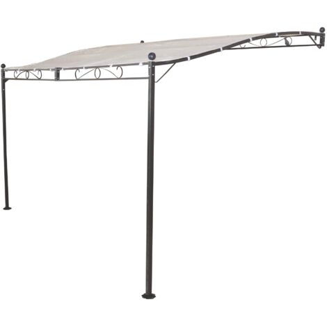 PEGASUS - pergola onda da giardino addossata in acciaio 3,5 x 2,5 m