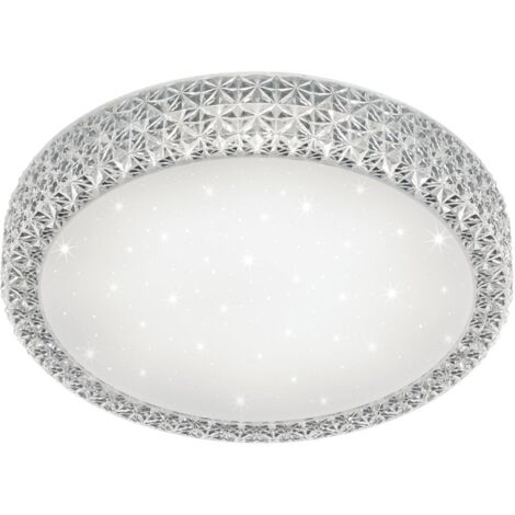 Pegasus Plafonnier Led Multifonction Blanc Effet Cristal Ø60 cm Trio Lighting
