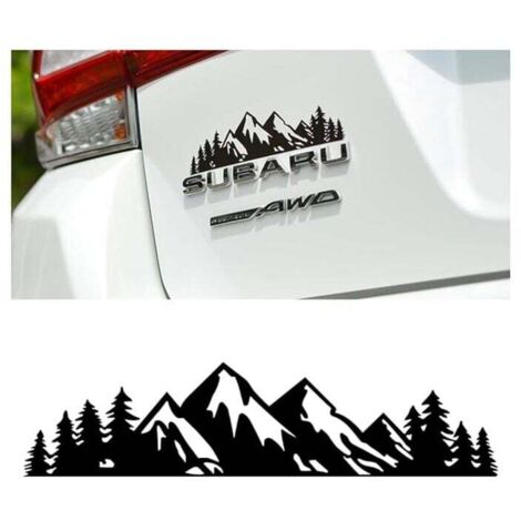 Pegatina de montaña para coche KZQ, pegatina de camping, vinilo de bosque de montaña, juego de pegatinas gráficas para coche, caravana, remolque y autocaravana (negro)