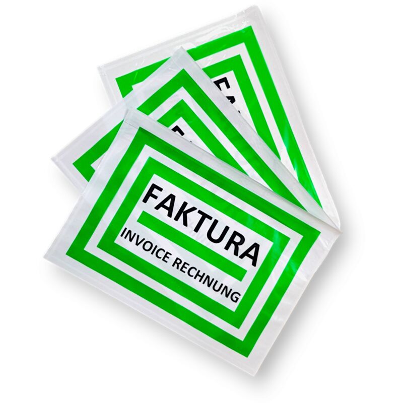 Pegatina de reembolso C5 con impresión (FACTURA/RECIBO DE FACTURA) paquete de 100 uds.