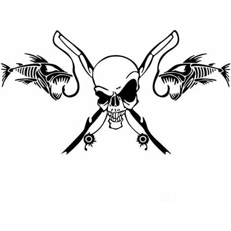 Pegatina de vinilo para coche Calavera negra y melocotón