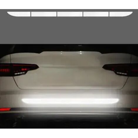 Pegatina para coche, cinta de advertencia reflectante, cinta de seguridad, pegatina de advertencia anticolisión, pegatina reflectante para maletero de coche, blanca