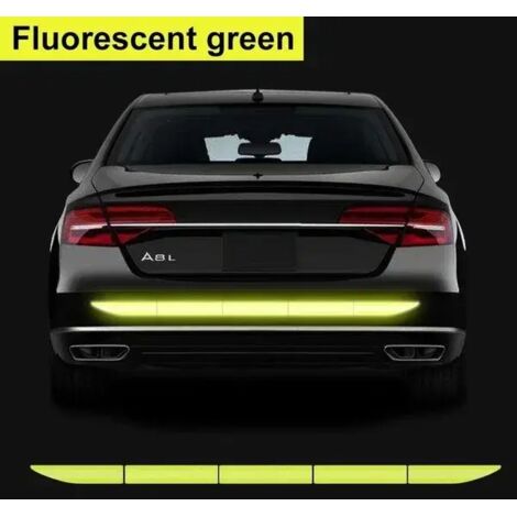 Pegatina para coche, cinta de advertencia reflectante, cinta de seguridad, pegatina reflectante anticolisión para maletero de coche, verde fluorescente