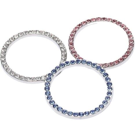 Pegatina para coche con anillo de cristal, insignia adhesiva de anillo de cristal de metal