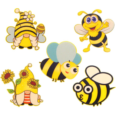 Pegatina para coche resistente a la intemperie con diseño de abeja - 10 x 10 cm - Pegatina para coche - Abeja - Vehículo (5 unidades)