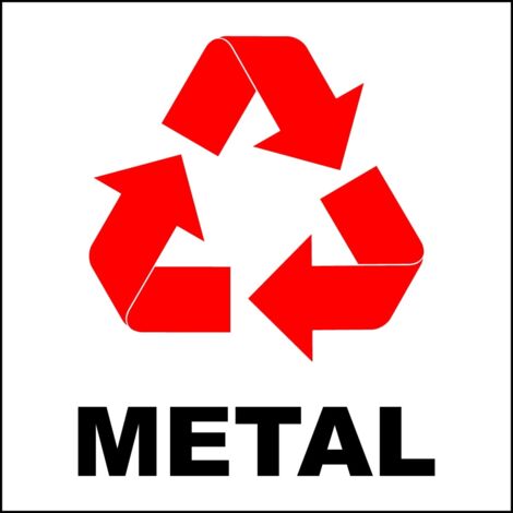 Pegatina para papelera, señal de separación de residuos, METAL 25X25