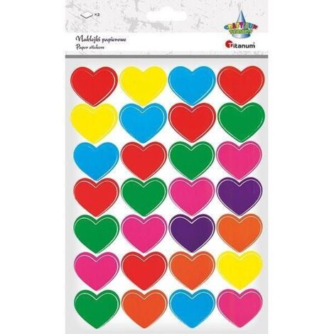 Pegatinas autoadhesivas de corazón TITANUM - coloridas, 56 piezas
