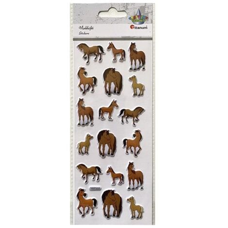 Pegatinas convexas de caballo de dibujos animados suaves, 18 unidades