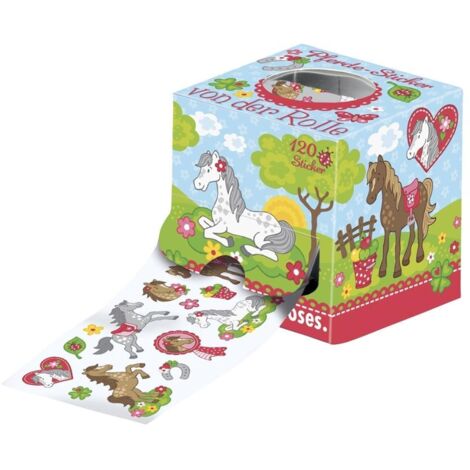 Pegatinas de caballo de Moisés: más de 120 piezas en un rollo, para cuadernos y contenedores