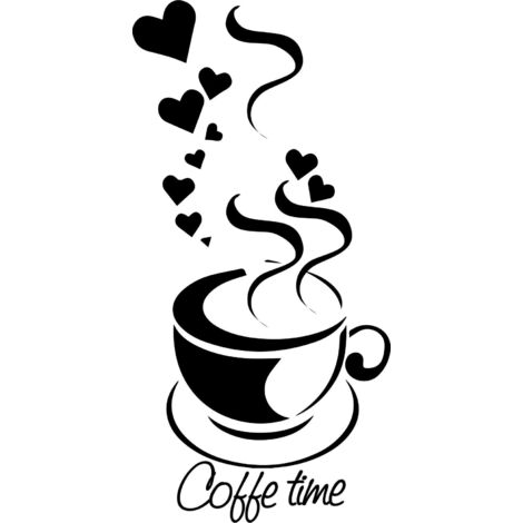 PEGATINAS DE COCINA pegatina taza de café corazón 100 x 50 cm G266