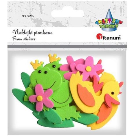 Pegatinas de espuma 3D patos, ranas y flores 12 piezas