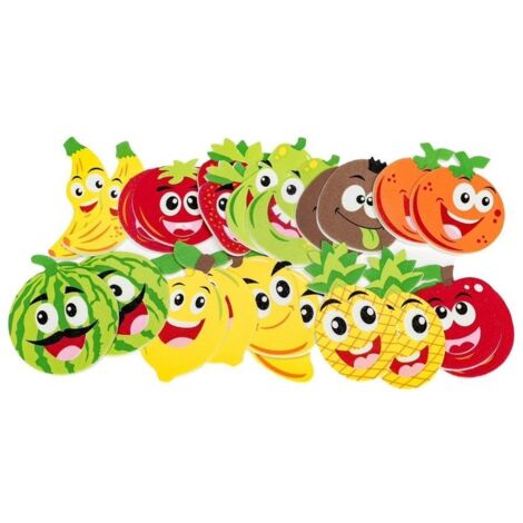 Pegatinas de espuma con forma de cara de fruta BREWIS - 22 uds. para decorar cuadernos y agendas