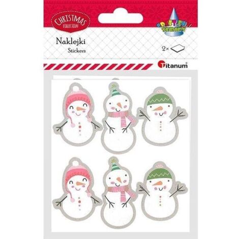 Pegatinas de papel de muñeco de nieve