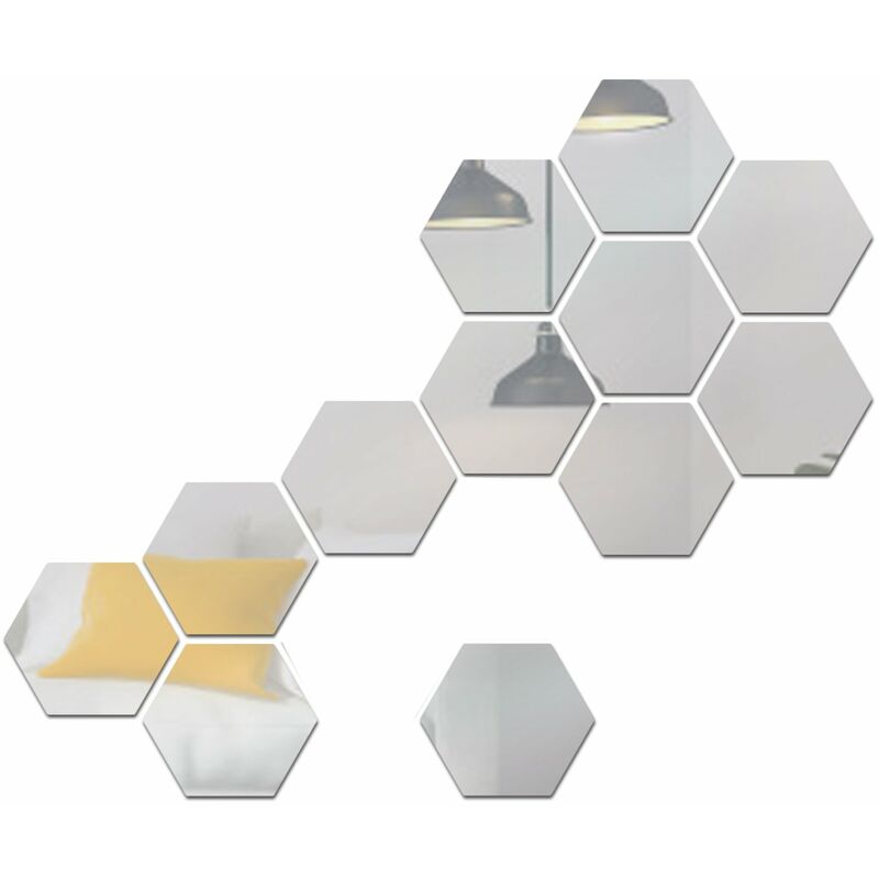 

Happyshopping - Pegatinas de pared con espejo hexagonal, calcomanias de pared extraibles, espejo decorativo de acrilico, decoraciones para el hogar