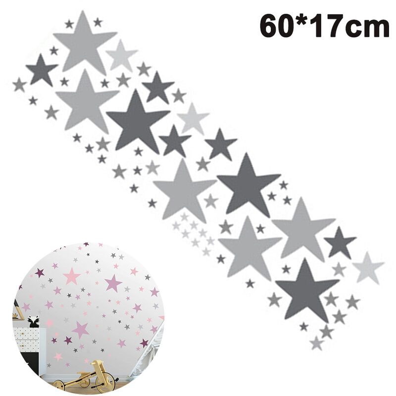 

Pegatinas de pared con forma de estrella Pegatinas de pared extraíbles Decoración del hogar Fácil de pelar Paredes pintadas de palo Vinilo metálico