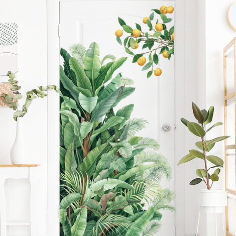 Papel tapiz de hojas de palma, plantas verdes, para pegar y pelar, mural de  pared grande con hojas para sala de estar, dormitorio, TV y sofá, fondo de