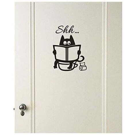 Pegatinas de pared KZQ para dormitorio, sala de estar, cocina, baño, gato, dibujos animados, decoración, extraíbles, para TV (20 cm x 14 cm)