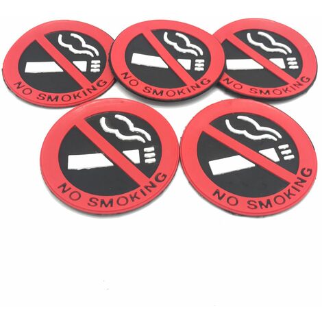 Pegatinas de vinilo para coche de No fumar, 5 uds., pegatina de vinilo de señal roja, pegatina de logotipo de advertencia prohibida para accesorios de decoración de estilo de coche