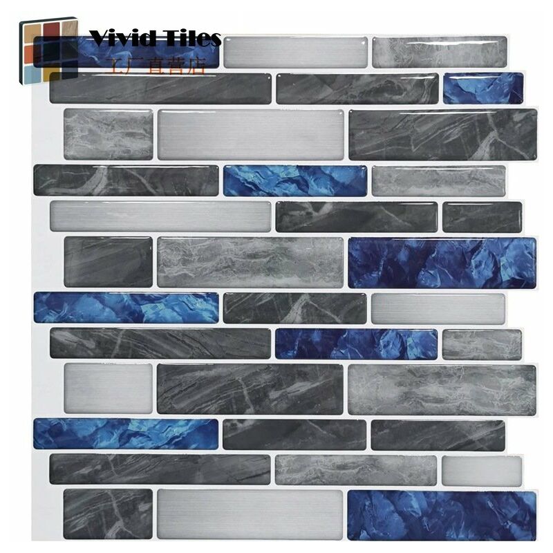 

Pegatinas decorativas de epoxi 3D autoadhesivas de estilo europeo, pegatinas de pared de campus de bano de cocina,T80023,12 * 12,4 piezas