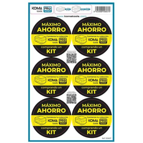 Pegatinas máximo ahorro koma tools
