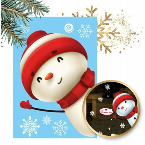 Pegatinas navideñas coloridas para ventanas ECARLA, 1 hoja de 20x30cm NKD20