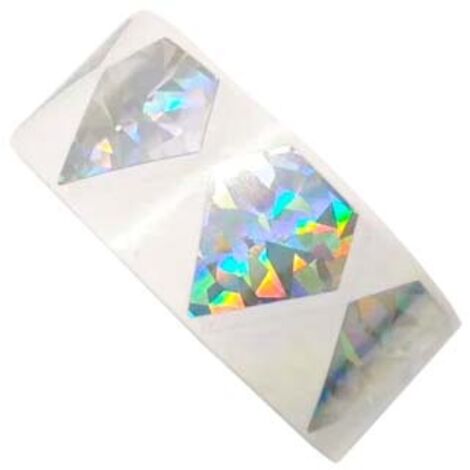 Pegatinas para rascar DIAMANTE 15x28mm HOLO x500