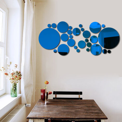 Pegatinas redondas de acrílico para pared, juego de 30 unidades, removibles, para decoración de interiores, fáciles de aplicar y quitar.