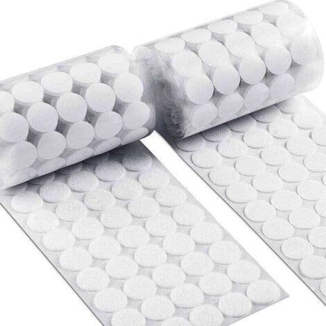 Pegatinas redondas de velcro, 450 pares de círculos de 15 mm con velcro autoadhesivo, 900 pegatinas redondas de velcro, almohadillas adhesivas de velcro, puntos autoadhesivos y puntos para esquinas.
