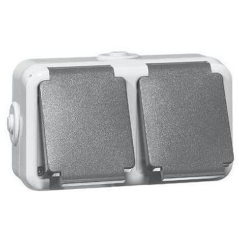 PEHA 6632 WAB SCHUKO-Doppelsteckd.,grau-'1042419'