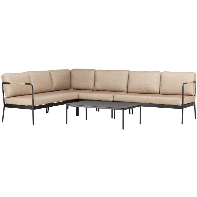 Ebuy24 Pehnna Lounge-set 2 Teile Beige, schwarz.