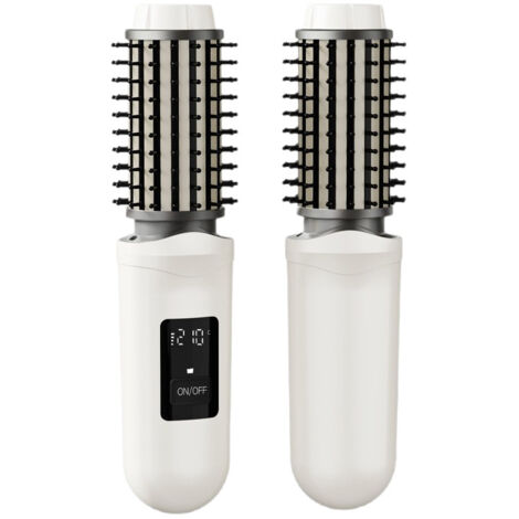 Peigne à lisser électrique à ions négatifs à double usage, droit et frisé, blanc, qui n'endommage pas vos cheveux et est facile à transporter.