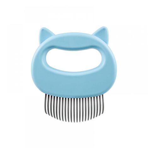Peigne à Poux pour Animaux Compagnie, Peigne à éPiler et Chiens,Peigne pour Coquille D'Oreille Chat, Peigne pour Animaux Compagnie,Fournitures 9 X 10 Cm (bleu)