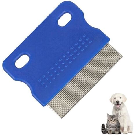 Peigne à Poux pour Chats et Chiens,Peignes Anti-Puces à Dents Fines Outil de Toilettage,Peignes de Nettoyage en Acier Inoxydable