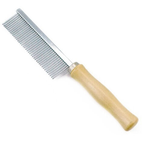 Peigne à une rangée avec manche en bois pour animaux de compagnie, peigne pour chats et chiens