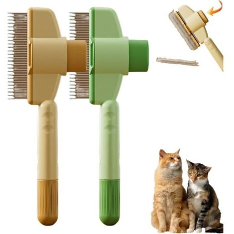 Peigne anti-puces pour animaux de compagnie, brosse de toilettage pour chats à poils courts et longs, brosse de toilettage