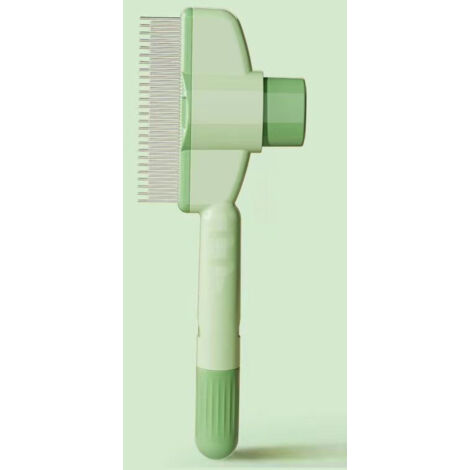 Peigne Anti-Puces pour Chats et Chiens, Brosse Autonettoyante à Dents en Acier Inoxydable Longues et Courtes, Outil de Démêlage et Enlèvement des Poils d'Animaux