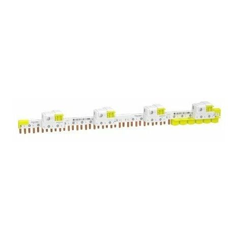 Peigne avec connecteurs intégrés - Raccordement horizontal Acti9 - 63A - 1P+N - 24 modules de 18mm