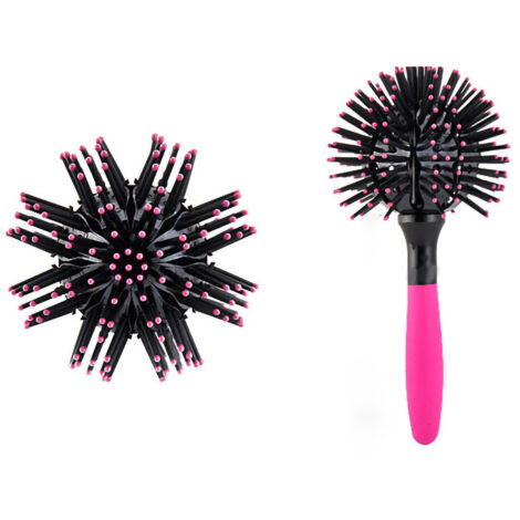 Peigne Brosse 3D Boule Anti-Nœuds Résistant à la Chaleur Outil Coiffure 360°