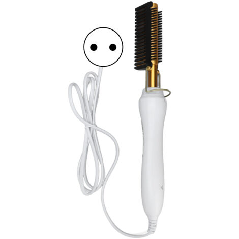 Peigne Chauffant Électrique à Double Tension, Rapide et Sécurisé - Cadeau Parfait avec Prise Européenne