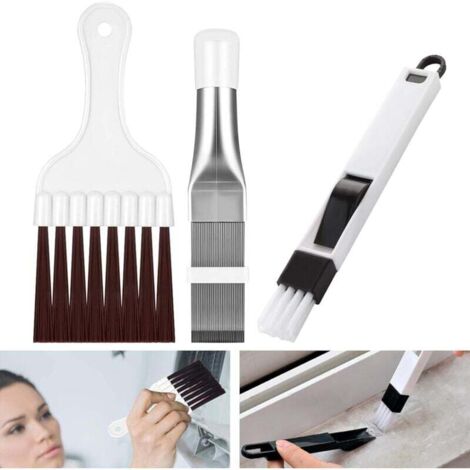 Peigne d'Aileron de Condensateur de Climatiseur,Brosse de Nettoyage à Ailettes,3pcs Nettoyeur d'Ailettes de Climatiseur,Brosse de Climatiseur,Brosse de Nettoyage en Acier Inoxydable,Outil Radiateur