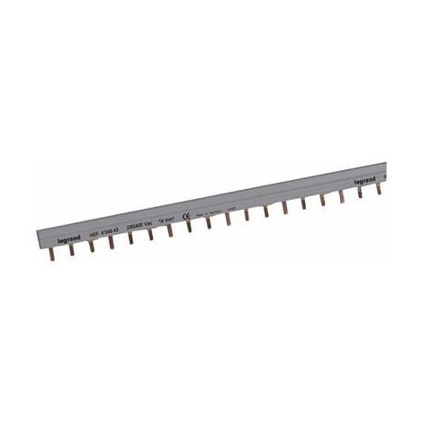 Peigne d'alimentation tripolaire HX³ traditionnel pour bornes à vis - longueur 56 modules maximum 19 appareils - 404943 - LEGRAND