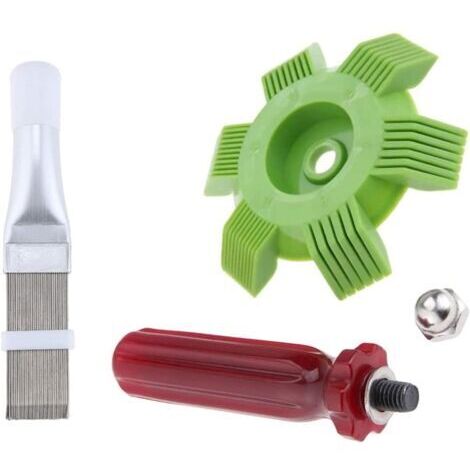 Peigne de climatiseur 2 pièces, peigne à ailettes de climatiseur peigne à ailettes en acier inoxydable, peigne de condenseur de climatiseur pour nettoyer le radiateur, l'évaporateur