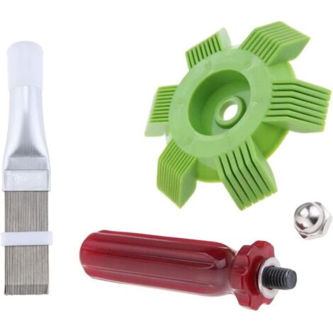 Peigne de climatiseur 2 pièces, peigne à ailettes de climatiseur peigne à ailettes en acier inoxydable, peigne de condenseur de climatiseur pour nettoyer le radiateur, l'évaporateur