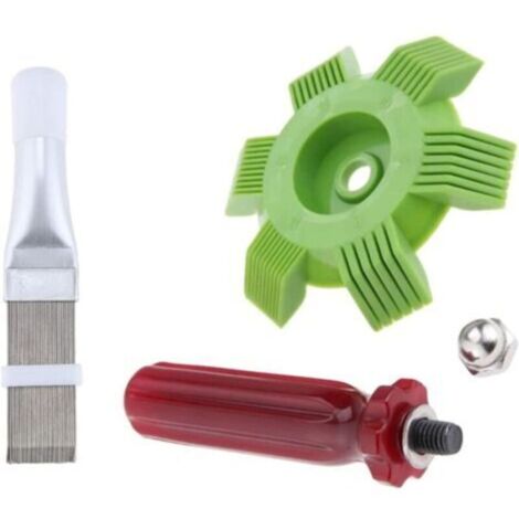 Peigne de climatiseur 2 pièces, peigne à ailettes de climatiseur peigne à ailettes en acier inoxydable, peigne de condenseur de climatiseur pour nettoyer le radiateur, l'évaporateur
