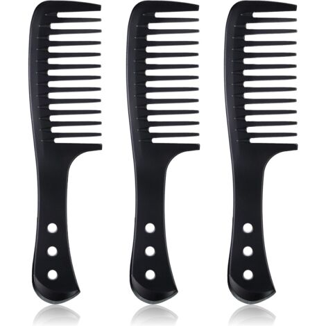 Peigne de coupe de cheveux à dents larges en plastique pour femmes 3 PCS