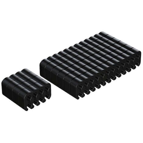 Peigne de serrage pour câbles en PVC, organisateur de câbles pour cordons d'alimentation PC 24 broches et 8 broches - 8 broches x 4 / 24 broches x 6 - Noir