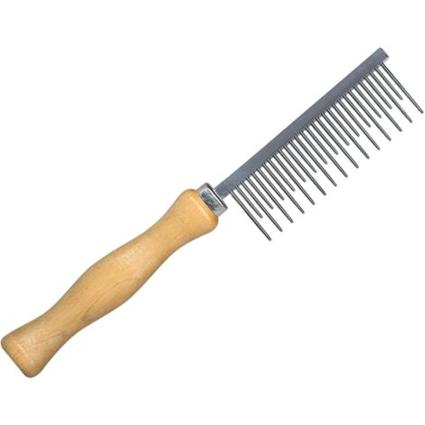 Peigne dents alternées à manche en bois IdealDog